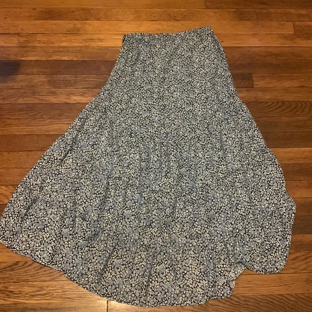 Floral High Low Skirt